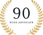 90 Wine Advocate rating logo with black text - The Calling Wine
