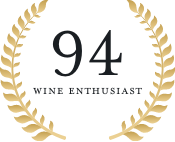 94 Wine Enthusiast rating logo with black text - The Calling Wine