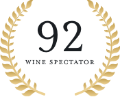 92 Wine Spectator rating logo with black text - The Calling Wine